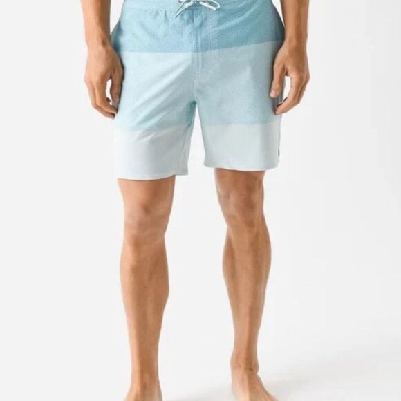 johnnie-O Other - Johnnie-O Swim Trunks Blue Colorblock Geometric Pattern Board Shorts Mens XL
